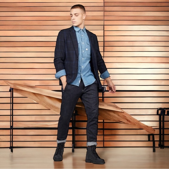 G-STAR RAW Wool Varve Blazer Hunt Check Size L NWT - Picture 4 of 12